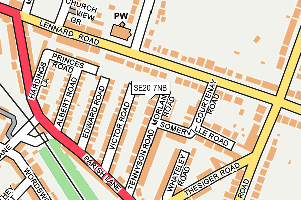 SE20 7NB map - OS OpenMap – Local (Ordnance Survey)