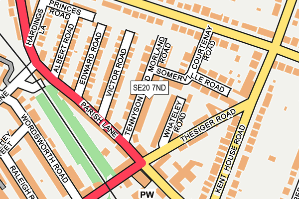 SE20 7ND map - OS OpenMap – Local (Ordnance Survey)