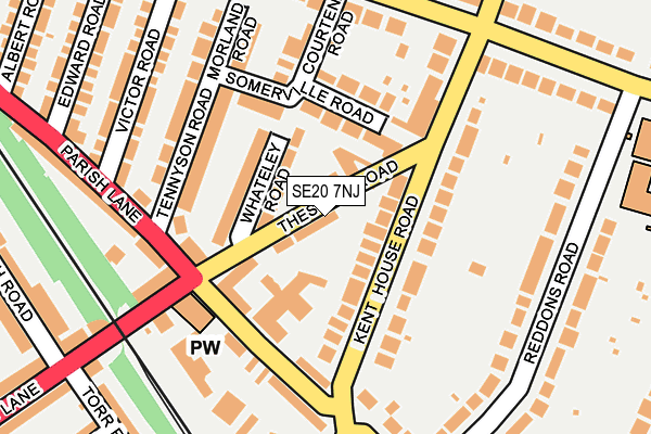 SE20 7NJ map - OS OpenMap – Local (Ordnance Survey)