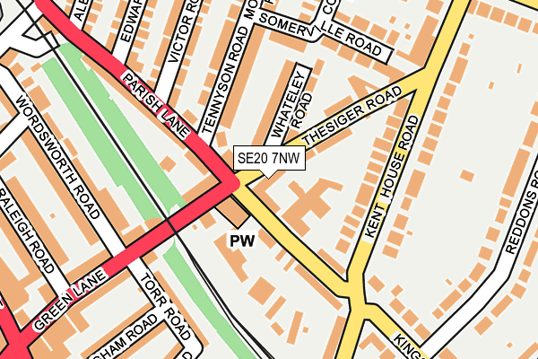 SE20 7NW map - OS OpenMap – Local (Ordnance Survey)