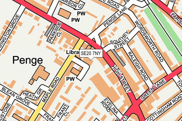 SE20 7NY map - OS OpenMap – Local (Ordnance Survey)