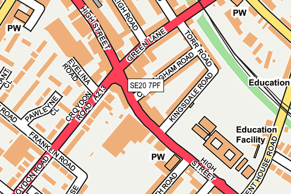 SE20 7PF map - OS OpenMap – Local (Ordnance Survey)