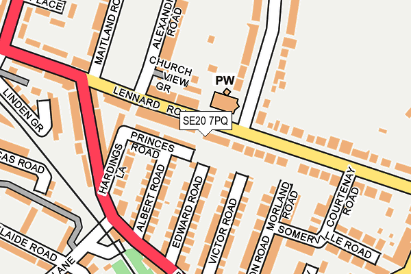 SE20 7PQ map - OS OpenMap – Local (Ordnance Survey)