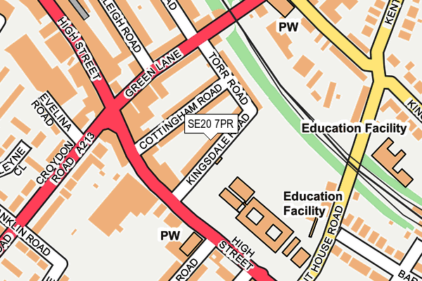 SE20 7PR map - OS OpenMap – Local (Ordnance Survey)