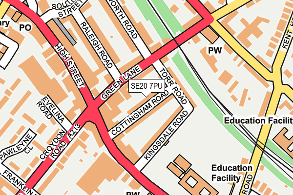 SE20 7PU map - OS OpenMap – Local (Ordnance Survey)