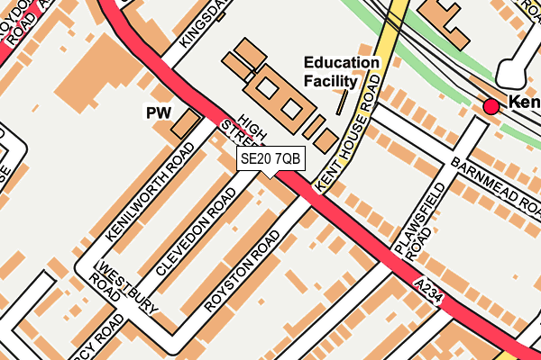 SE20 7QB map - OS OpenMap – Local (Ordnance Survey)