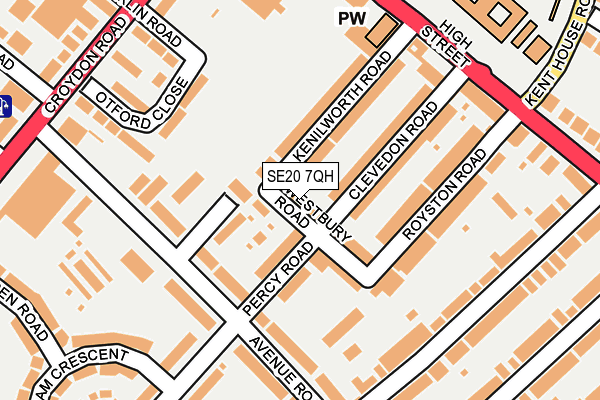 SE20 7QH map - OS OpenMap – Local (Ordnance Survey)