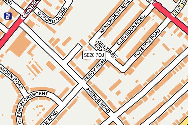 SE20 7QJ map - OS OpenMap – Local (Ordnance Survey)