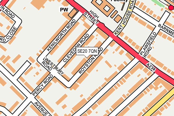 SE20 7QN map - OS OpenMap – Local (Ordnance Survey)