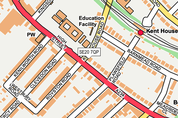 SE20 7QP map - OS OpenMap – Local (Ordnance Survey)