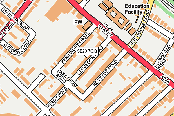 SE20 7QQ map - OS OpenMap – Local (Ordnance Survey)