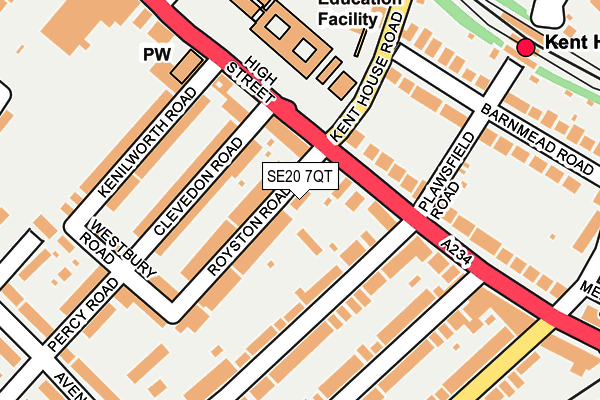 SE20 7QT map - OS OpenMap – Local (Ordnance Survey)