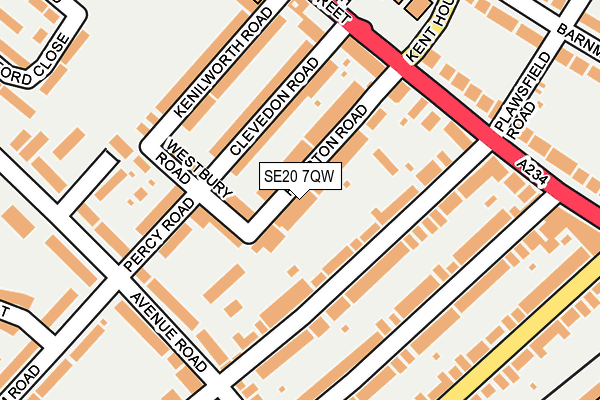 SE20 7QW map - OS OpenMap – Local (Ordnance Survey)