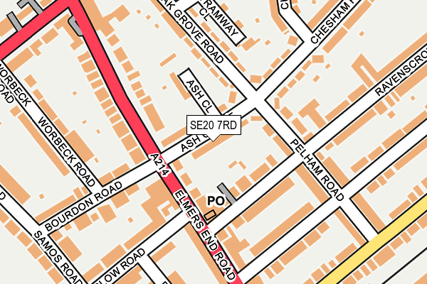 SE20 7RD map - OS OpenMap – Local (Ordnance Survey)