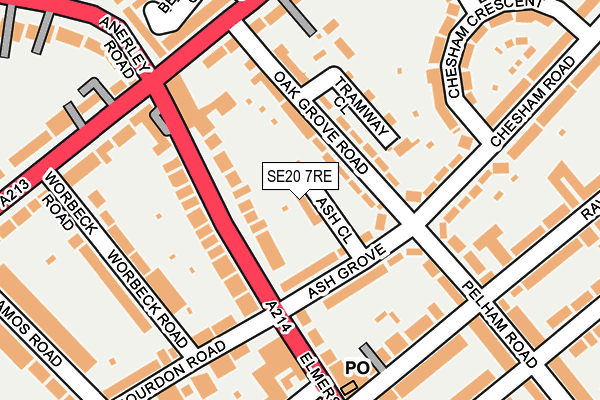 SE20 7RE map - OS OpenMap – Local (Ordnance Survey)