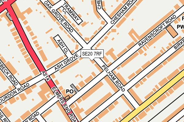 SE20 7RF map - OS OpenMap – Local (Ordnance Survey)