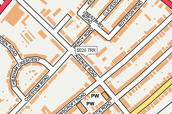 SE20 7RR map - OS OpenMap – Local (Ordnance Survey)