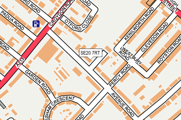 SE20 7RT map - OS OpenMap – Local (Ordnance Survey)