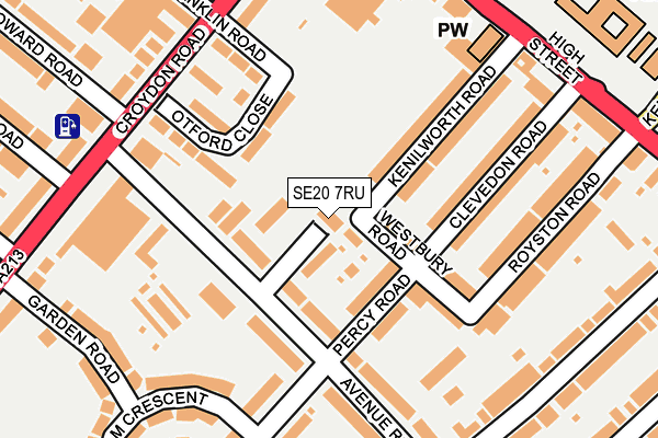 SE20 7RU map - OS OpenMap – Local (Ordnance Survey)