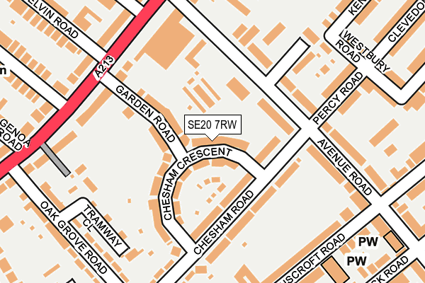SE20 7RW map - OS OpenMap – Local (Ordnance Survey)