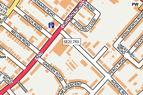 SE20 7RX map - OS OpenMap – Local (Ordnance Survey)