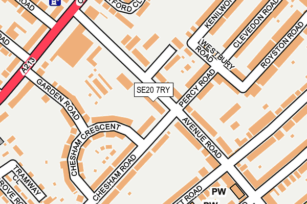 SE20 7RY map - OS OpenMap – Local (Ordnance Survey)