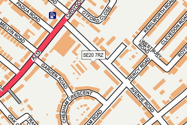 SE20 7RZ map - OS OpenMap – Local (Ordnance Survey)