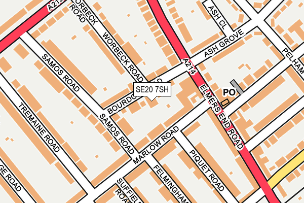 SE20 7SH map - OS OpenMap – Local (Ordnance Survey)