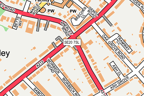 SE20 7SL map - OS OpenMap – Local (Ordnance Survey)