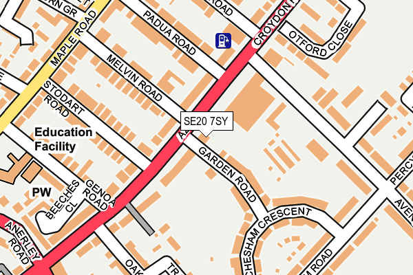 SE20 7SY map - OS OpenMap – Local (Ordnance Survey)