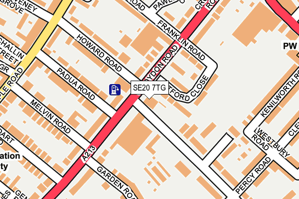 SE20 7TG map - OS OpenMap – Local (Ordnance Survey)