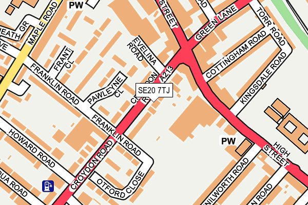 SE20 7TJ map - OS OpenMap – Local (Ordnance Survey)
