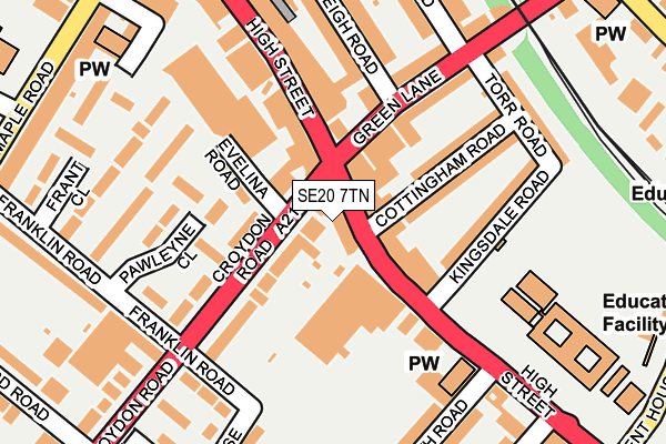 SE20 7TN map - OS OpenMap – Local (Ordnance Survey)