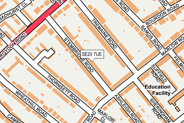 SE20 7UE map - OS OpenMap – Local (Ordnance Survey)
