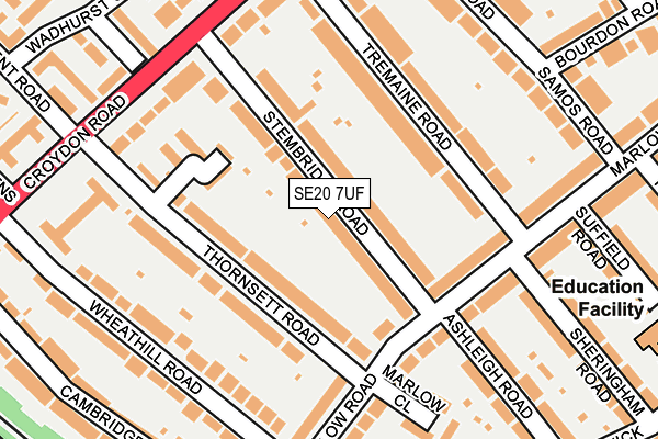 SE20 7UF map - OS OpenMap – Local (Ordnance Survey)