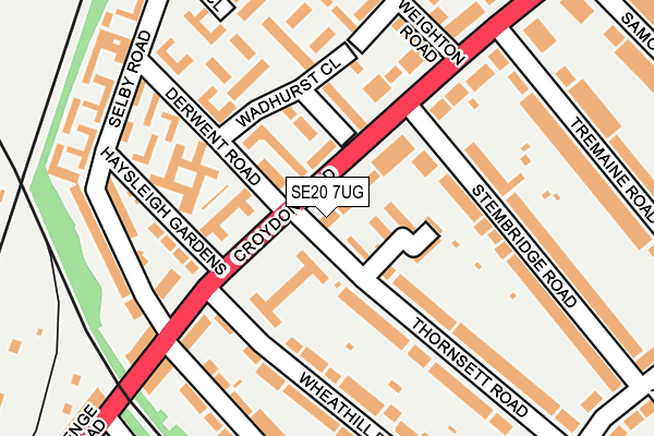 SE20 7UG map - OS OpenMap – Local (Ordnance Survey)