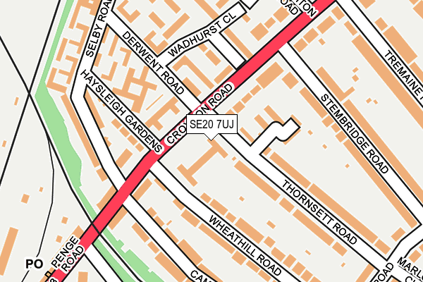 SE20 7UJ map - OS OpenMap – Local (Ordnance Survey)