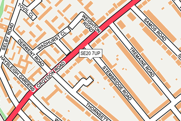 SE20 7UP map - OS OpenMap – Local (Ordnance Survey)