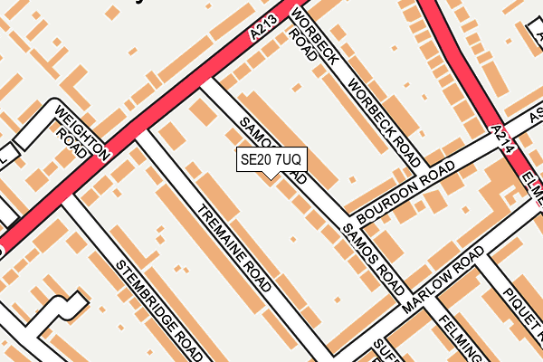 SE20 7UQ map - OS OpenMap – Local (Ordnance Survey)