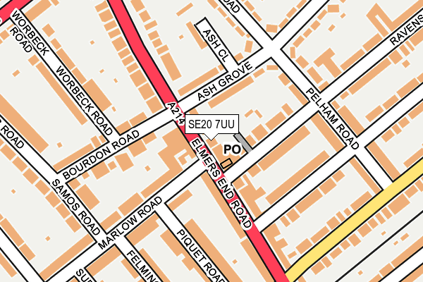 SE20 7UU map - OS OpenMap – Local (Ordnance Survey)