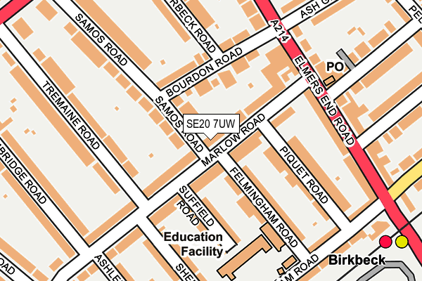 SE20 7UW map - OS OpenMap – Local (Ordnance Survey)