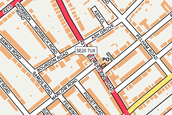 SE20 7UX map - OS OpenMap – Local (Ordnance Survey)