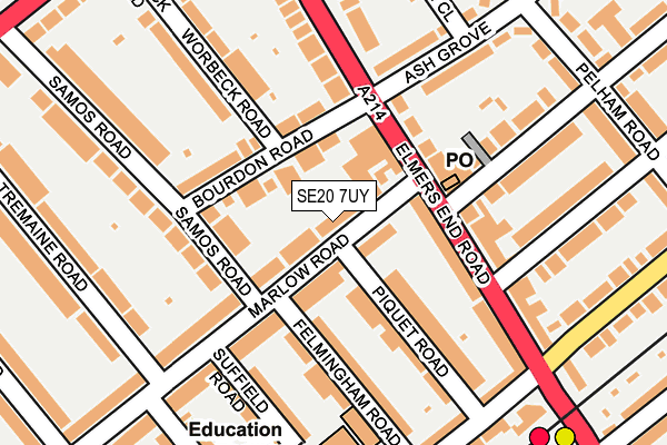 SE20 7UY map - OS OpenMap – Local (Ordnance Survey)