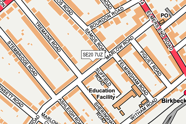 SE20 7UZ map - OS OpenMap – Local (Ordnance Survey)