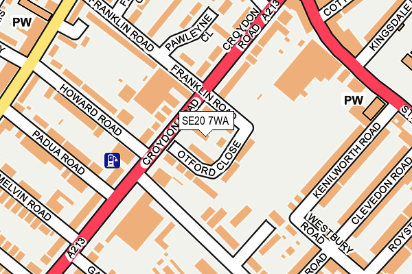 SE20 7WA map - OS OpenMap – Local (Ordnance Survey)
