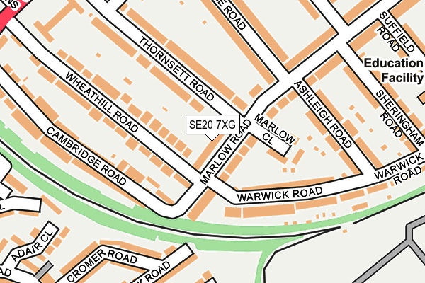 SE20 7XG map - OS OpenMap – Local (Ordnance Survey)