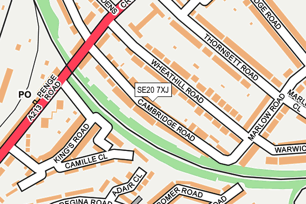 SE20 7XJ map - OS OpenMap – Local (Ordnance Survey)