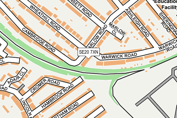 SE20 7XN map - OS OpenMap – Local (Ordnance Survey)
