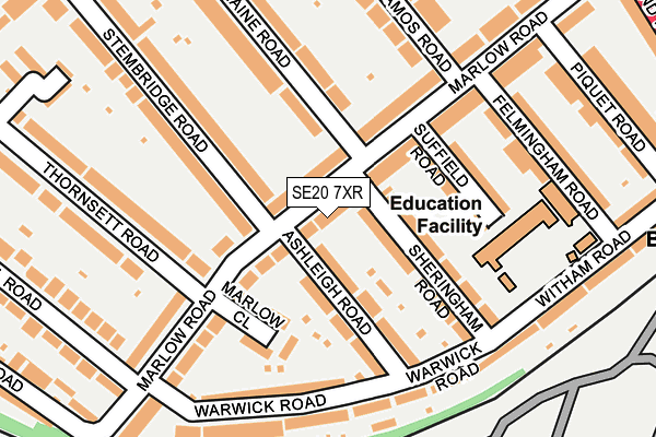 SE20 7XR map - OS OpenMap – Local (Ordnance Survey)