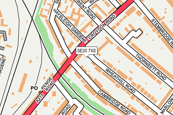 SE20 7XS map - OS OpenMap – Local (Ordnance Survey)